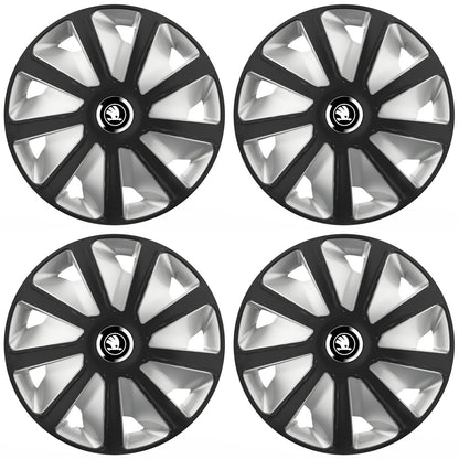 Set 4 capace roti 16 inchi (R16) compatibile SKODA, Model Van Negru-Gri