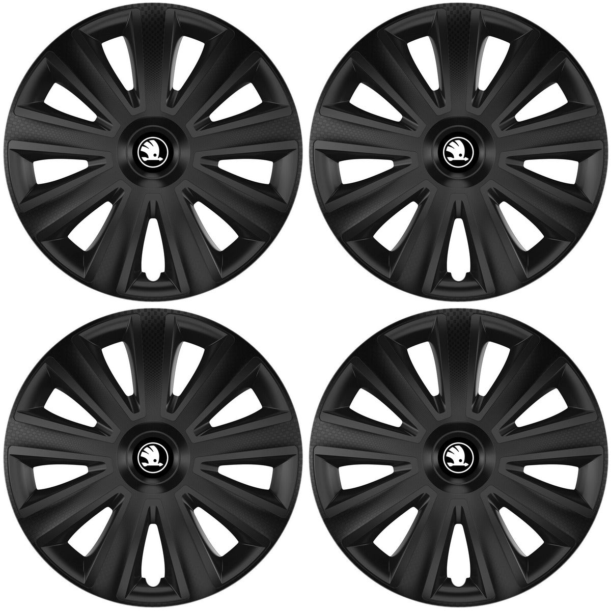 Set 4 capace roti 16 inchi (R16) compatibile SKODA, Model Aviator Negru