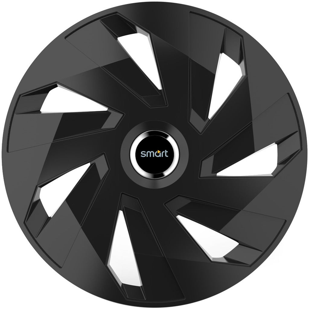 Set 4 capace roti 14 inchi (R14) compatibile SMART, Model Vector Negru