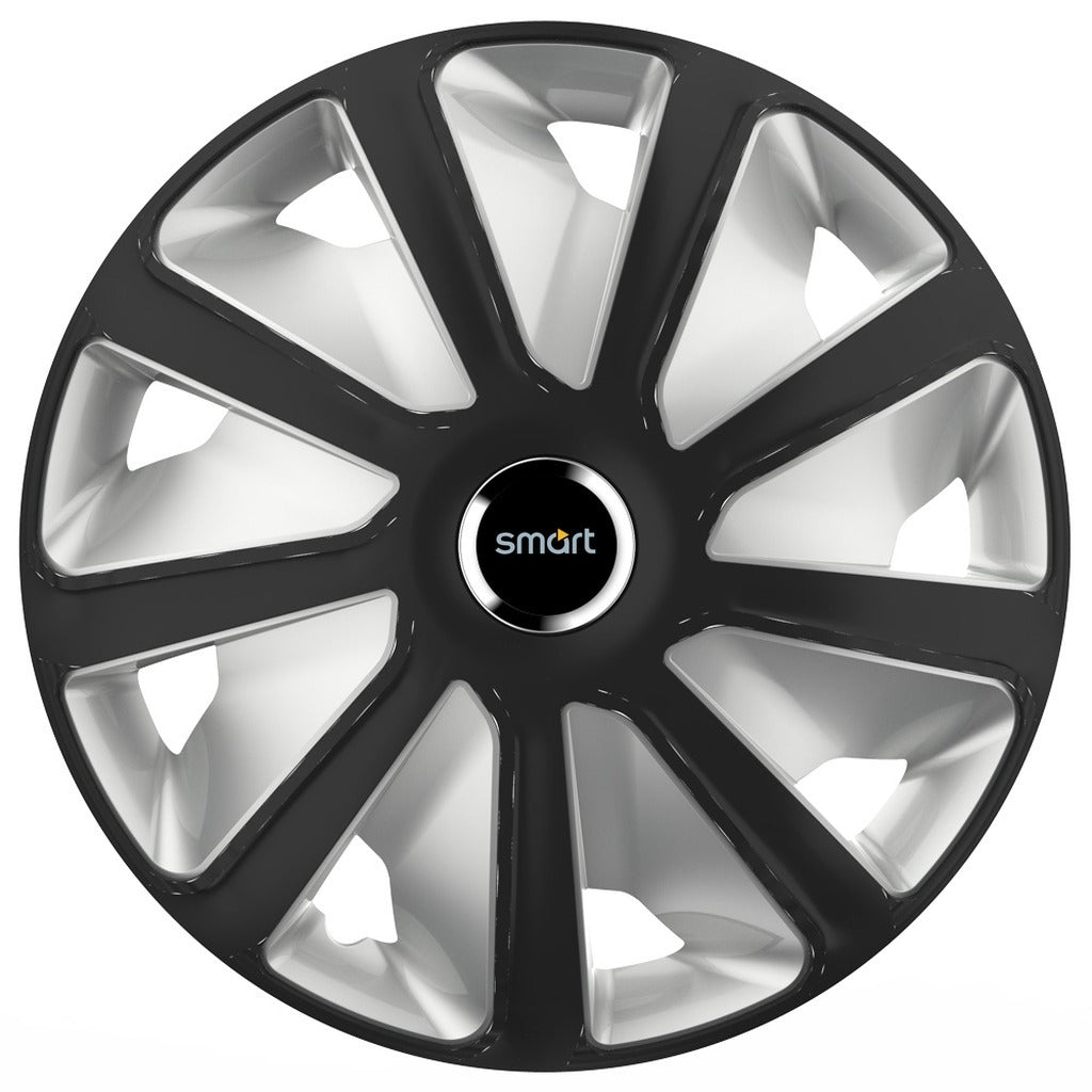 Set 4 capace roti 16 inchi (R16) compatibile SMART, Model Van Negru-Gri
