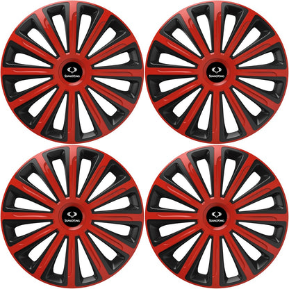 Set 4 capace roti 14 inchi (R14) compatibile SSANGYONG, Model Trend Rosu-Negru