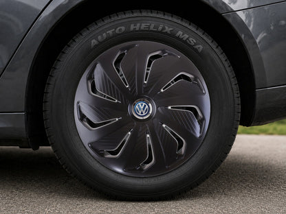 Set 4 capace roti 15 inchi (R15) compatibile VOLKSWAGEN, Model Wind Negru
