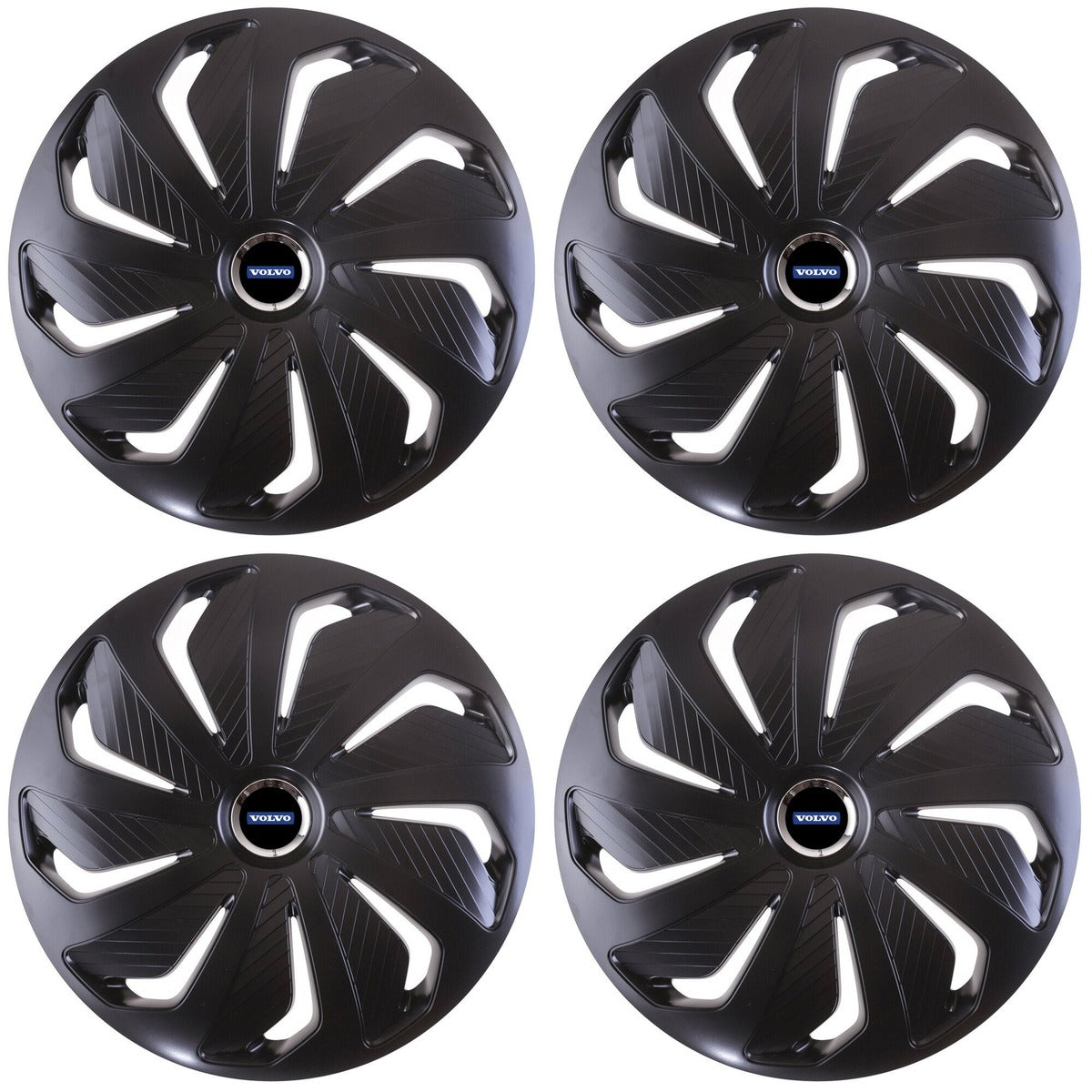 Set 4 capace roti 14 inchi (R14) compatibile VOLVO, Model Wind Negru
