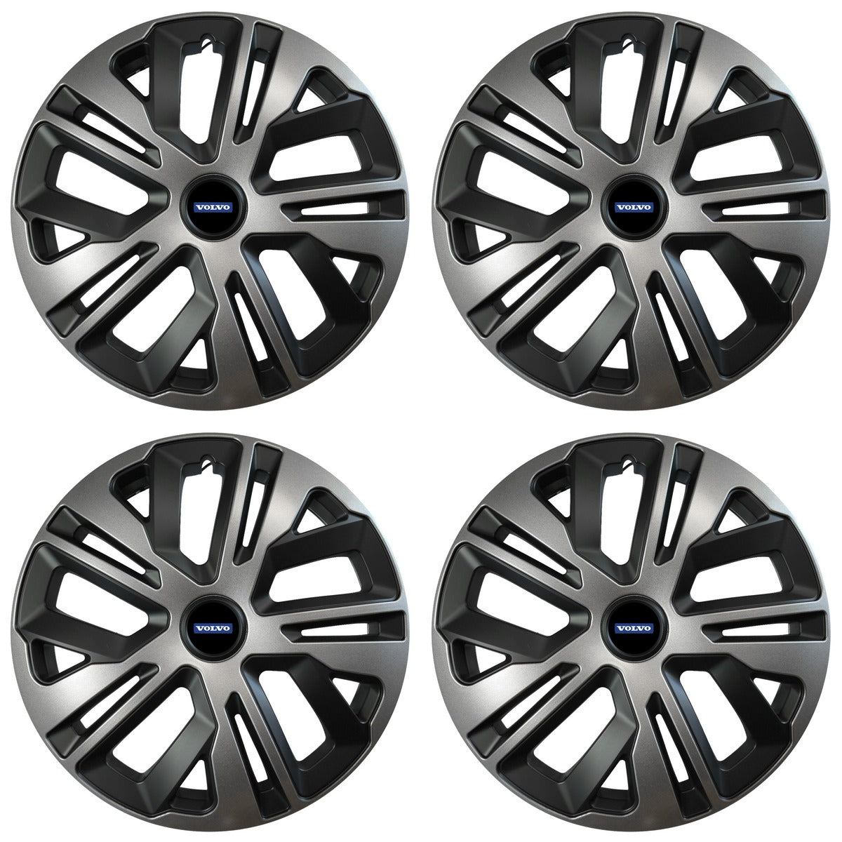 Set 4 capace roti 15 inchi (R15) compatibile VOLVO, Model Raven Grafit