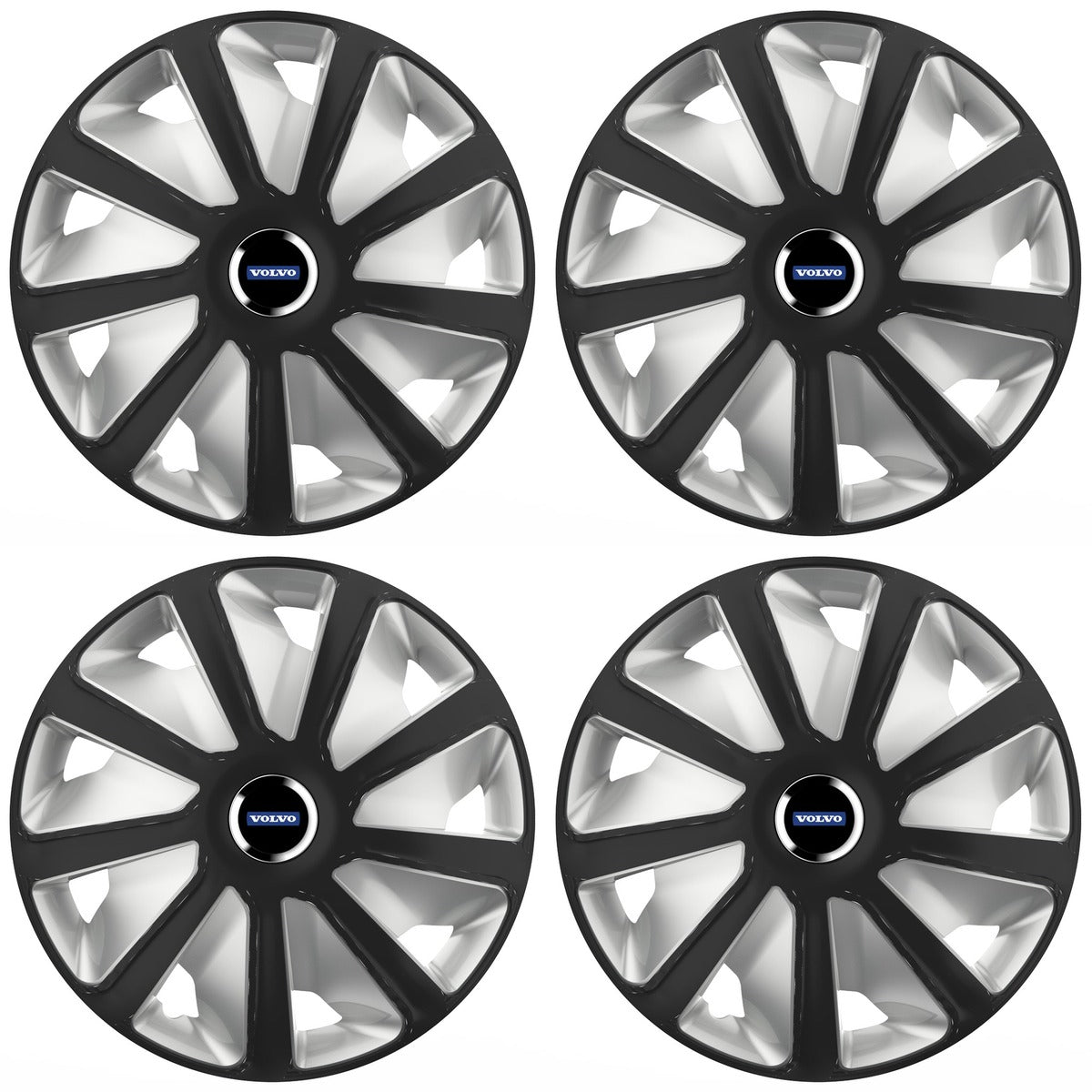 Set 4 capace roti 16 inchi (R16) compatibile VOLVO, Model Van Negru-Gri