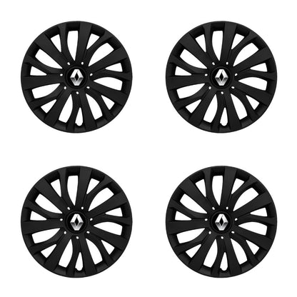 Set 4 capace roti potrivite jantelor de 15 inch compatibile RENAULT, Model - 345 Black Edition