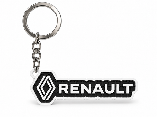 Breloc auto Renault inscripție cu lanț și inel