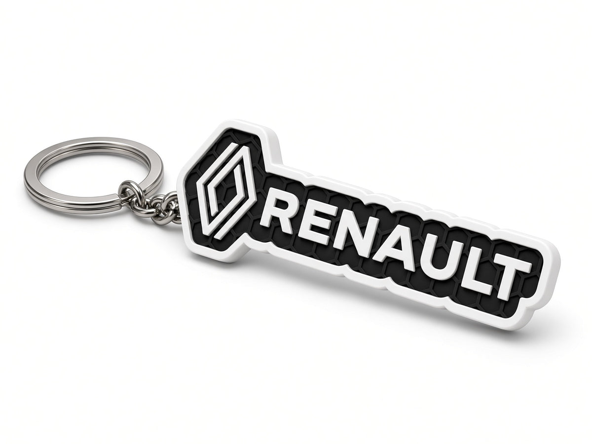 Breloc auto Renault inscripție cu lanț și inel
