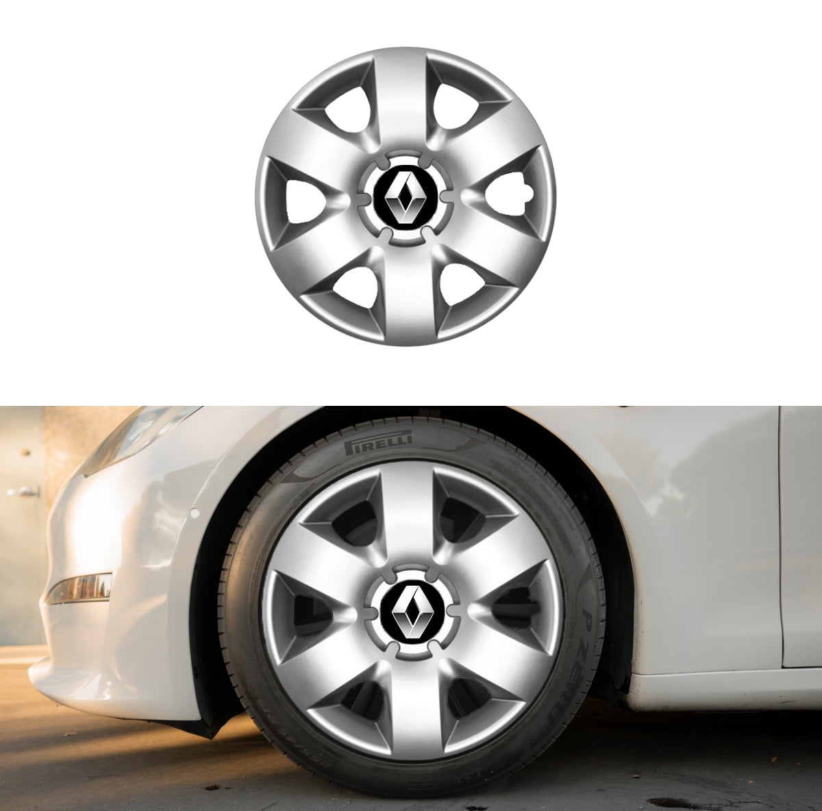 Set 4 capace roti potrivite jantelor de 15 inch compatibile Renault, Model - 310