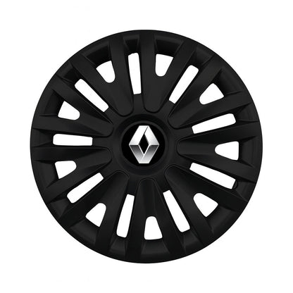 Set 4 capace roti potrivite jantelor de 15 inch compatibile RENAULT, Model - 313 Black