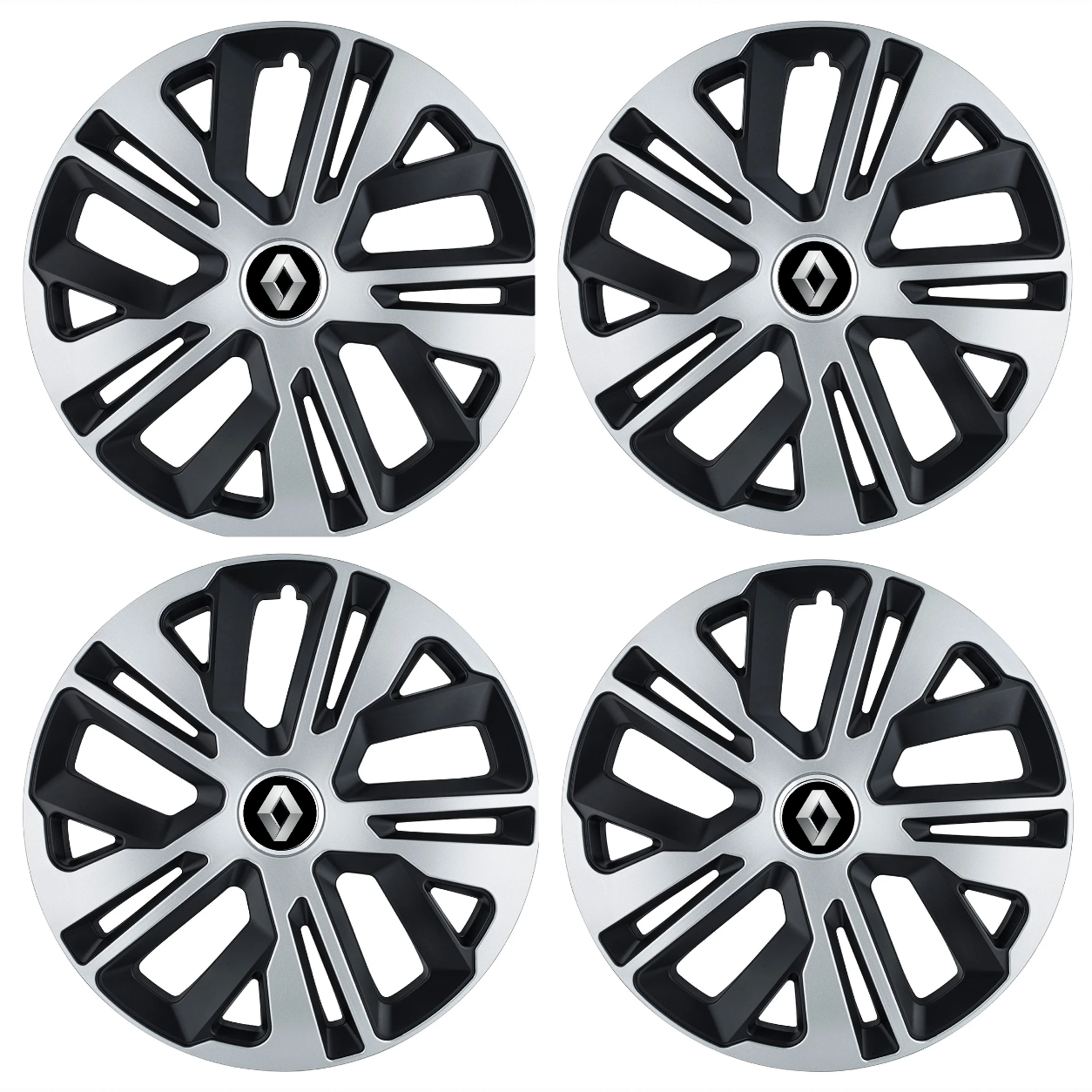 Set 4 Capace Roti 14 Inchi (R14) Raven Gri-Negru, Compatibile Cu Renault