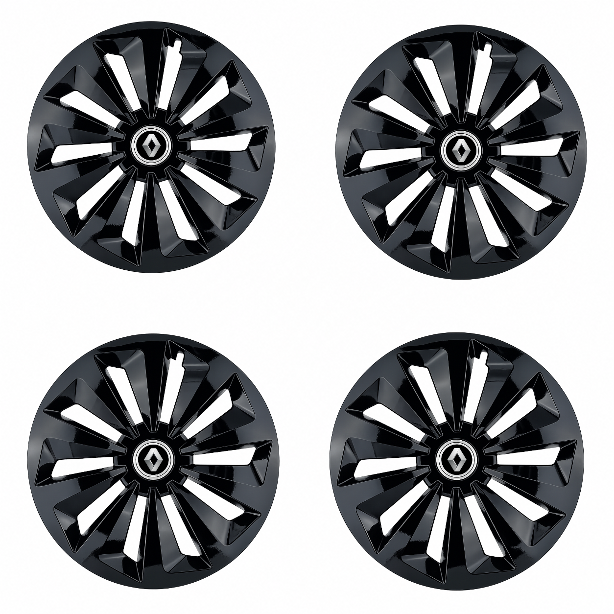 Set 4 capace roti Fox negru R16 Compatibil Cu Renault
