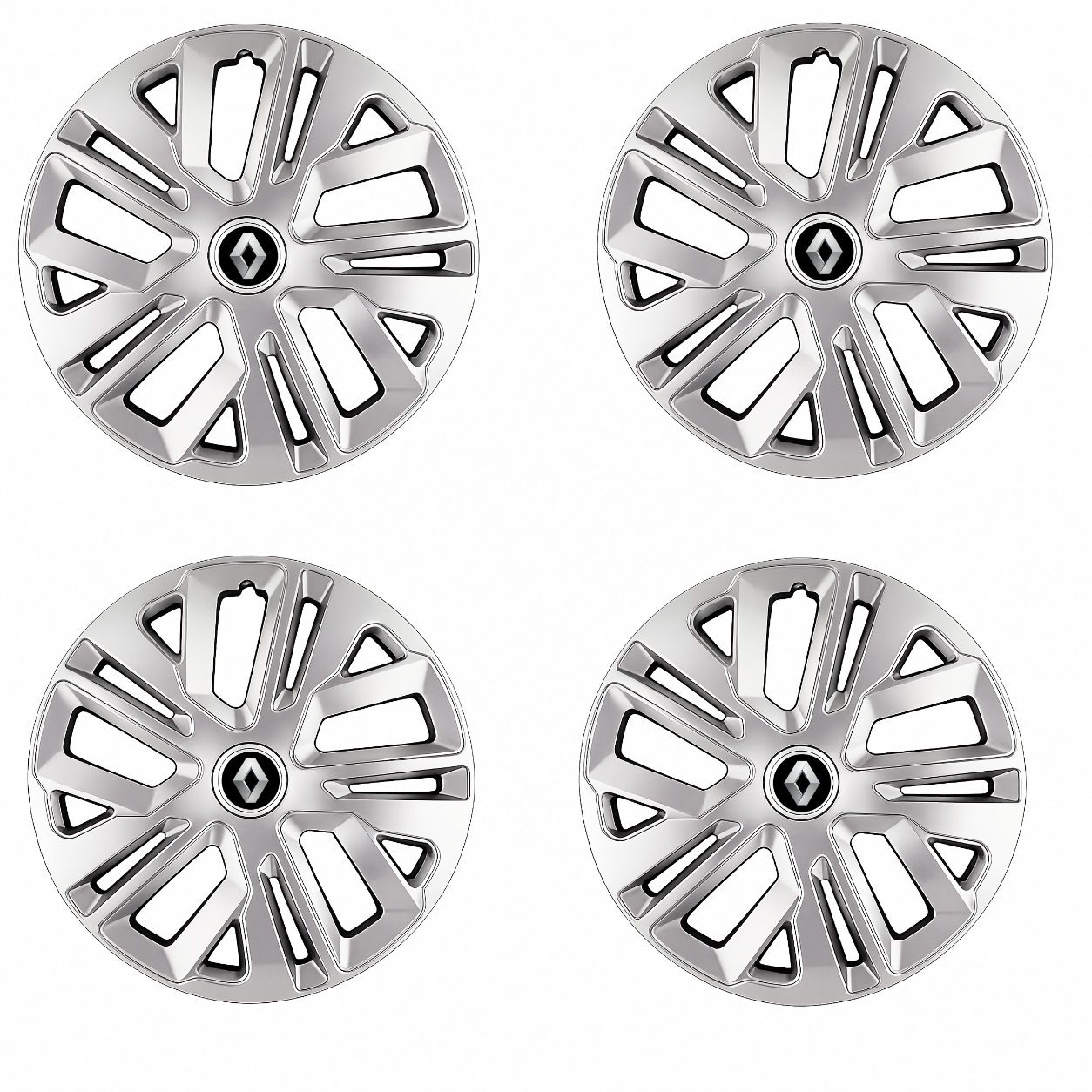 Set 4 Capace Roti 16 inchi (R16) Raven Gri, Compatibile Cu Renault
