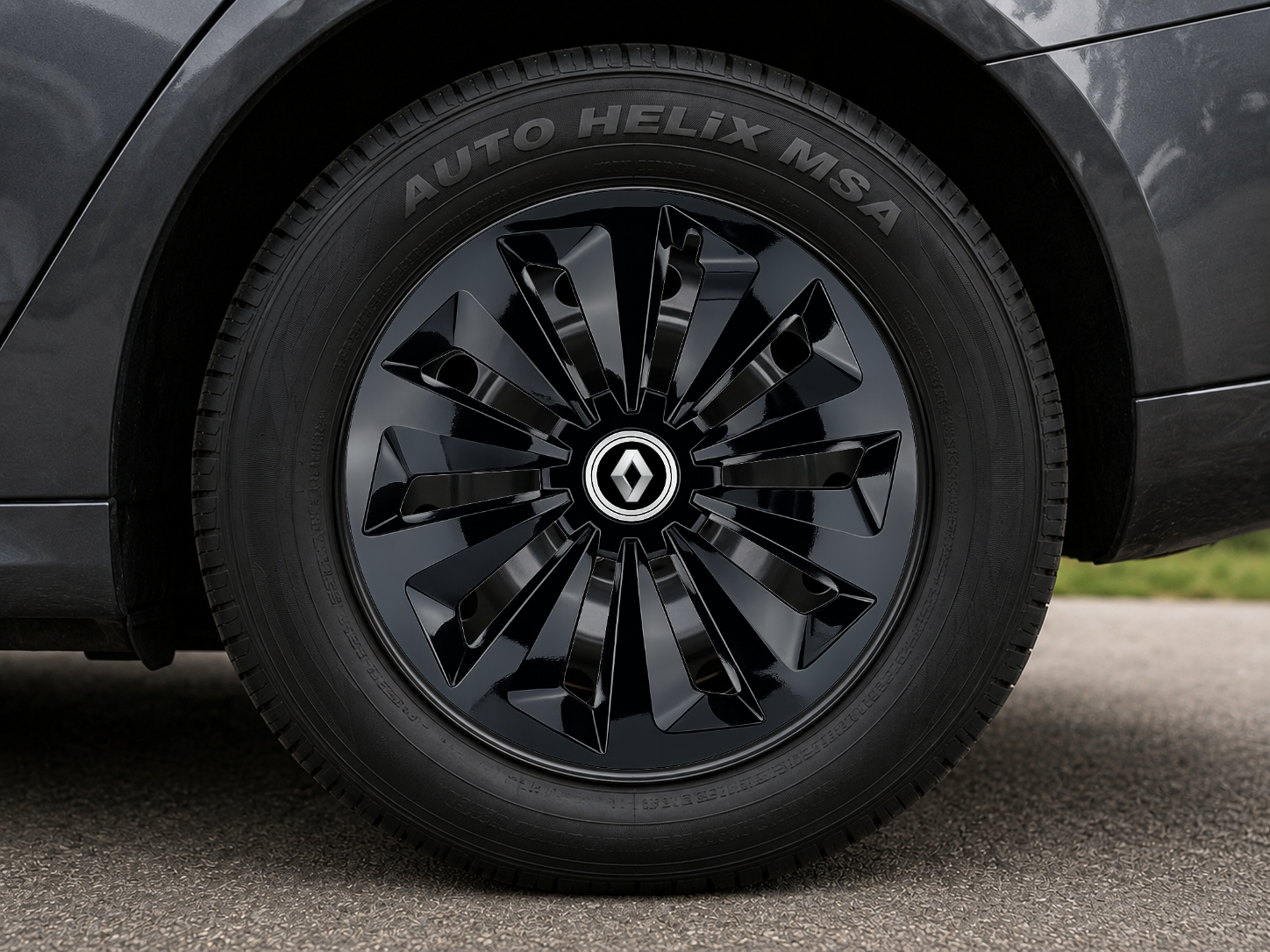Set 4 capace roti Fox negru R16 Compatibil Cu Renault
