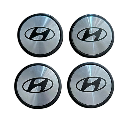 Set 4 capace roti 63mm exterior, 58mm interior Hyundai argintii compatibil/inlocuitor janta aliaj