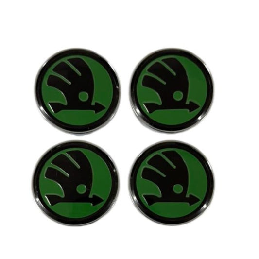 Set 4 capacele roti 60mm, pentru jante aliaj Skoda, Verde