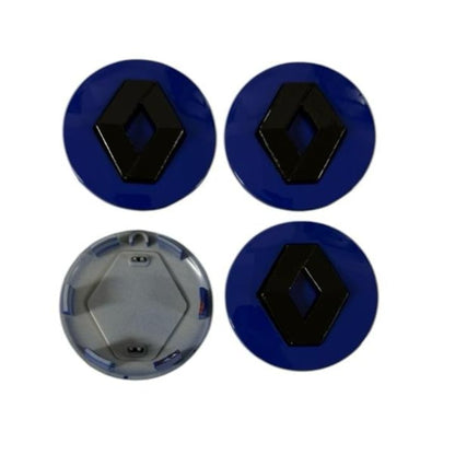 Set 4 capacele roti 57 mm Renault, pentru jante aliaj, Negru Albastru