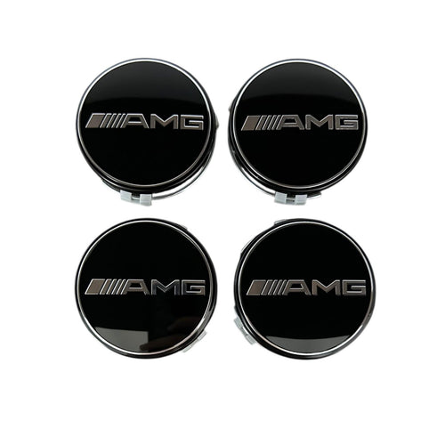 Set 4 capace jante 75mm Mercedes AMG, negru