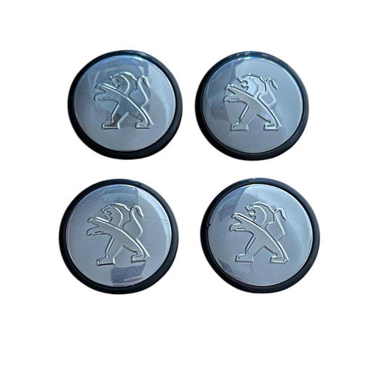 Set 4 capace roti 65mm exterior, 56mm interior Peugeot argintii compatibil/inlocuitor janta aliaj 3B7601171