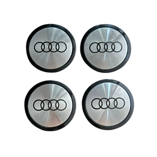 Set 4 capace roti 75mm exterior, 69mm interior Audi argintii compatibil/inlocuitor janta aliaj