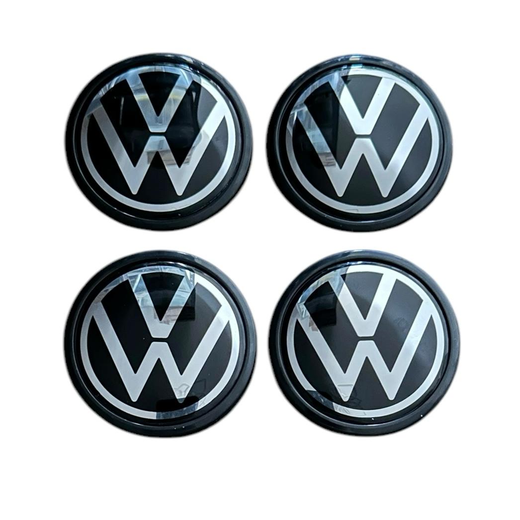 Set 4 capace roti 59mm exterior, 55mm interior VW model nou compatibil/inlocuitor janta aliaj