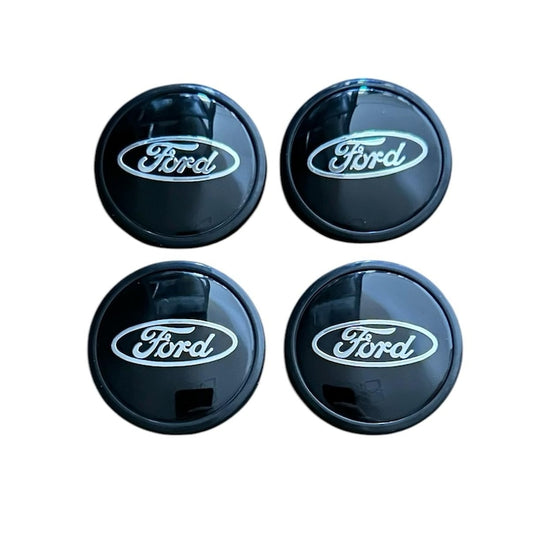 Set 4 capace roti 62mm exterior Ford negre compatibil/inlocuitor janta aliaj