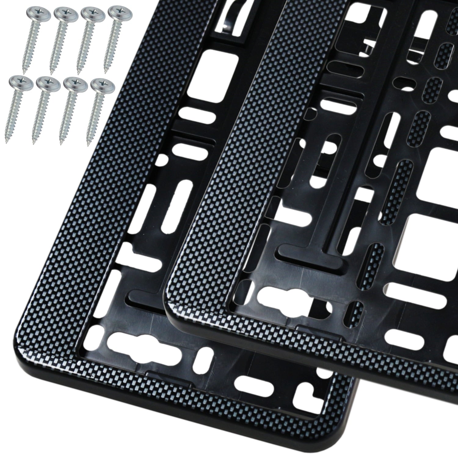 Set 2 bucăți suport număr înmatriculare auto HP culoare ramă carbon 8x șurub