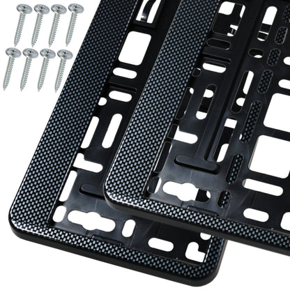 Set 2 bucăți suport număr înmatriculare auto HP culoare ramă carbon 8x șurub