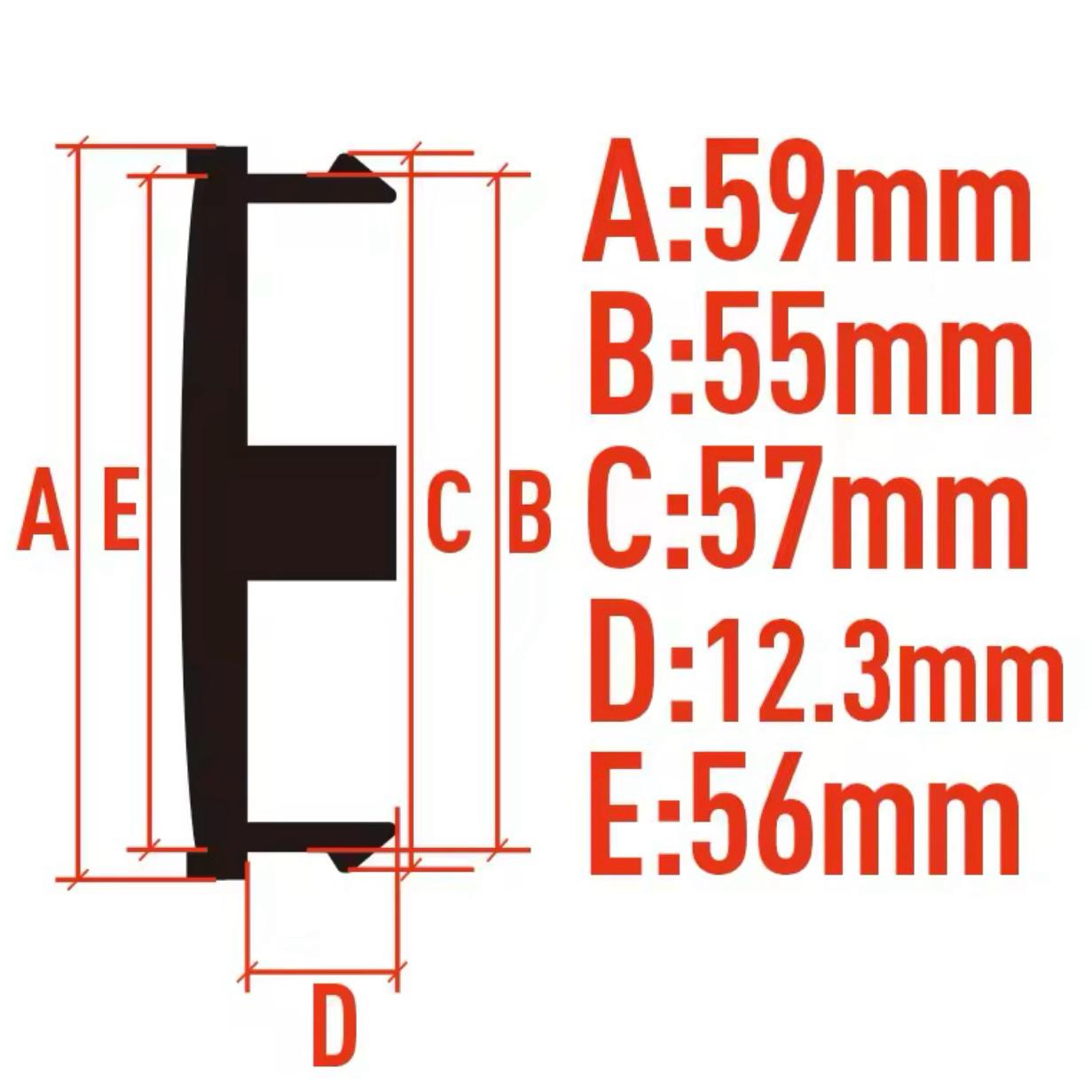 Set 4 capace roti 59mm exterior, 55mm interior VW model nou compatibil/inlocuitor janta aliaj
