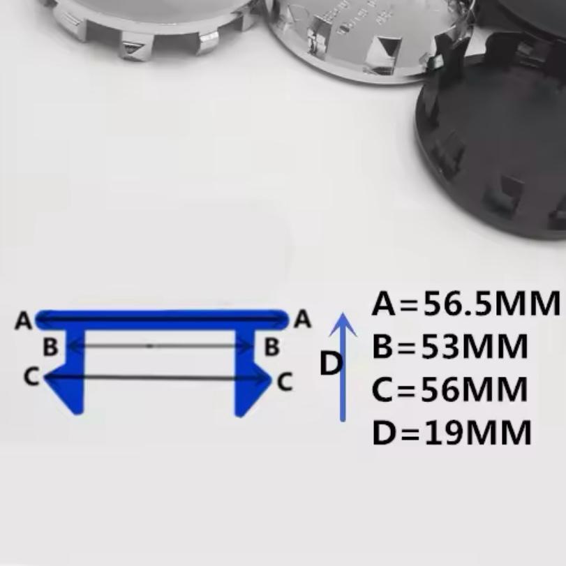 Set 4 capace roti 56, 5mm Mercedes star gri compatibil/inlocuitor janta aliaj