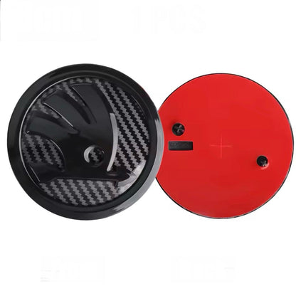 Set doua embleme capota 90mm si portbagaj 80 mm pentru Skoda, Carbon
