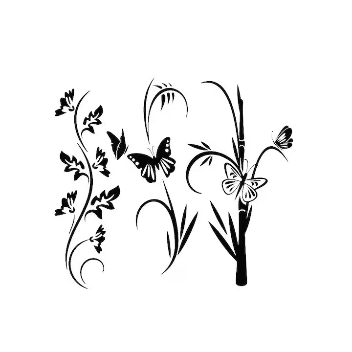 Sticker decorativ perete ORNAMENT FLORAL 40X45 CM