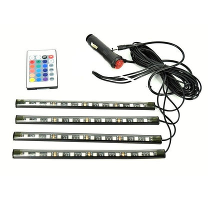 Kit Iluminare Ambientala LED Interior Masina, Multicolor RGB cu Telecomanda