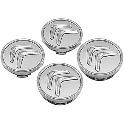 Set 4 capace Citroen, 60mm, ARGINTIU, pentru jante aliaj, cu inel