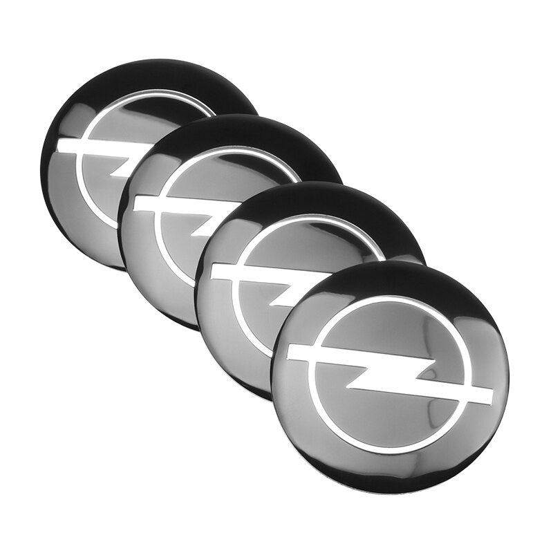 Stickere Opel Negre din tabla autoadezive 56mm pentru jante aliaj