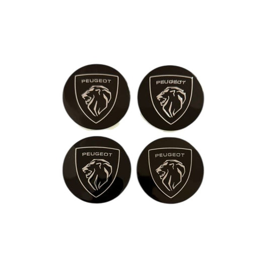 Set 4 capace jante Peugeot, Negru, 60mm jante aliaj
