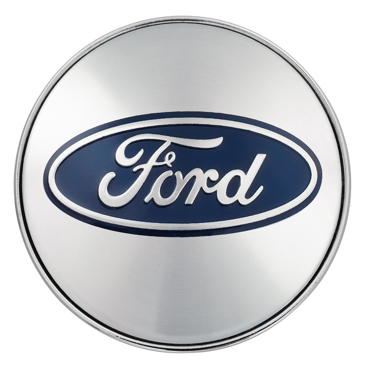 Set 4 capace roti pentru FORD, 60 mm, argintiu-albastru, plastic si aluminiu