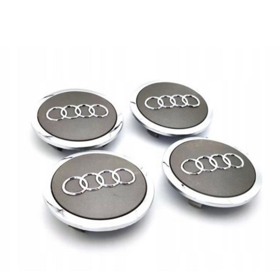 Set 4 capacele roti 61mm, Gri Chrome, Audi A1, A2, A3, A4, A5, A6, A7, A8, Q2, Q3, Q5, Q7, S RS pentru jante aliaj 4M0601170JG3