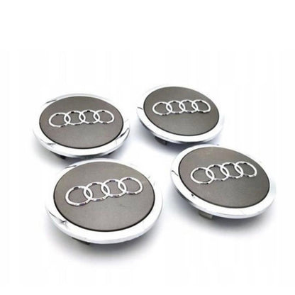 Set 4 capacele roti 61mm, Gri Chrome, Audi A1, A2, A3, A4, A5, A6, A7, A8, Q2, Q3, Q5, Q7, S RS pentru jante aliaj 4M0601170JG3