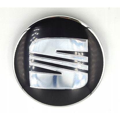 Set 4 capace centrale pentru jante, SEAT 55 mm, negru argintiu