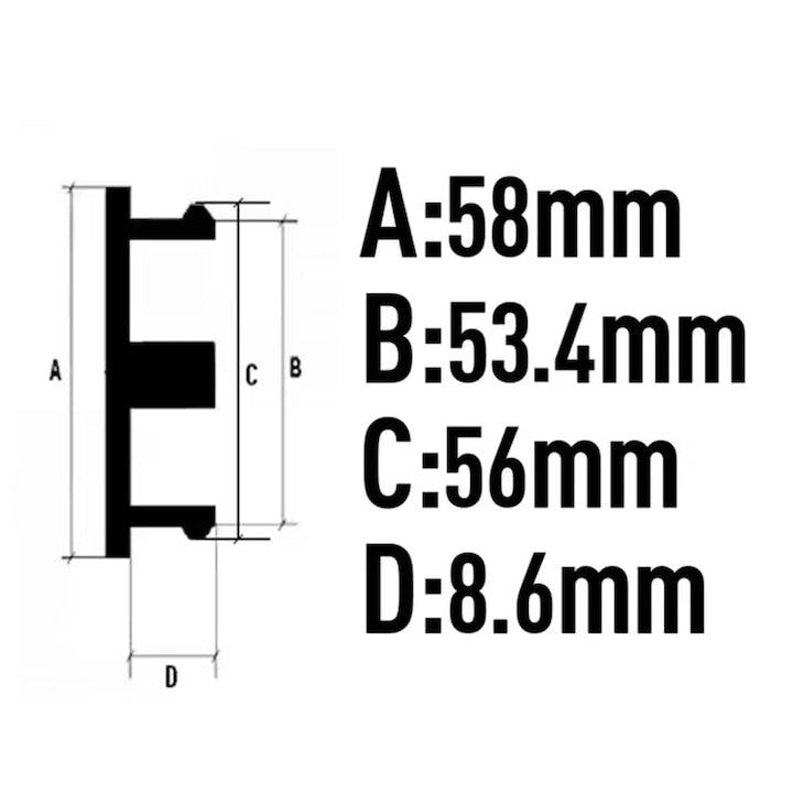 Set 4 capace roti 58mm exterior, 56mm interior Hyundai negre compatibil/inlocuitor janta aliaj