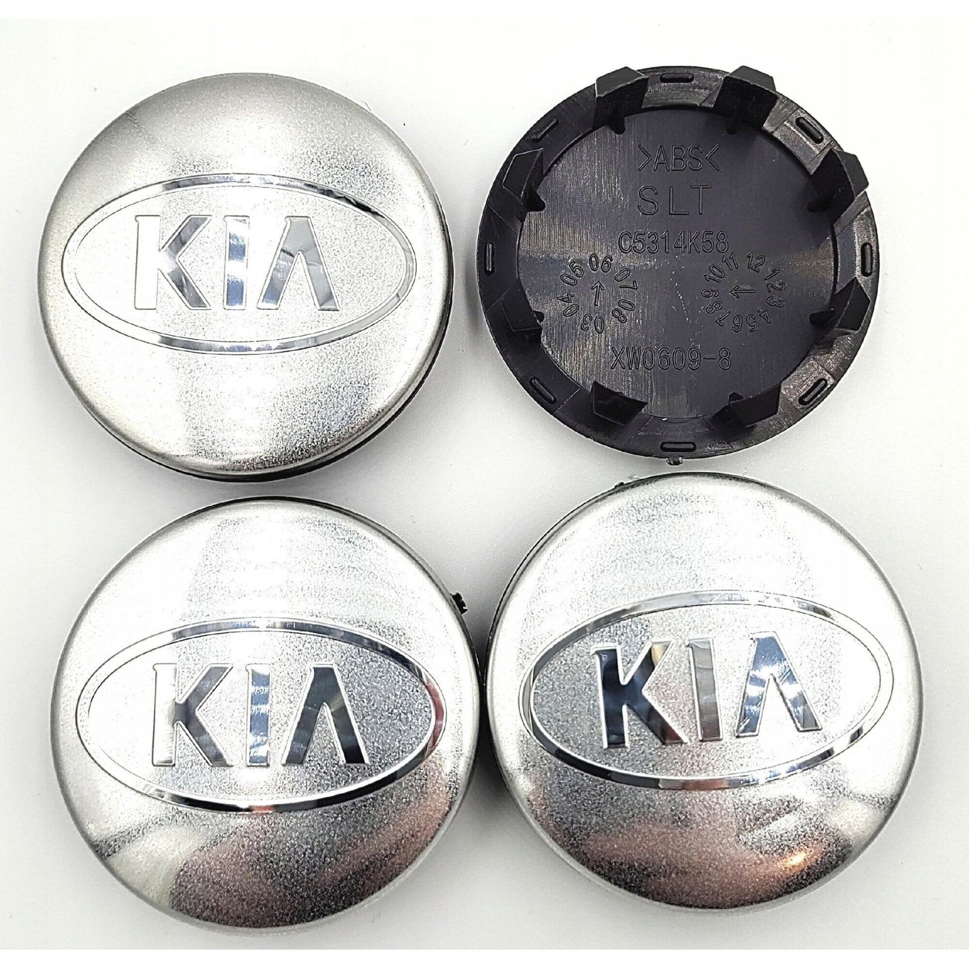 Set 4 capace jante KIA 58mm, Argintiu