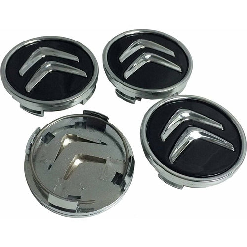 Set capace roti, QttvbTna, ABS, Compatibil cu Citroen, 60 mm, Argintiu/Negru