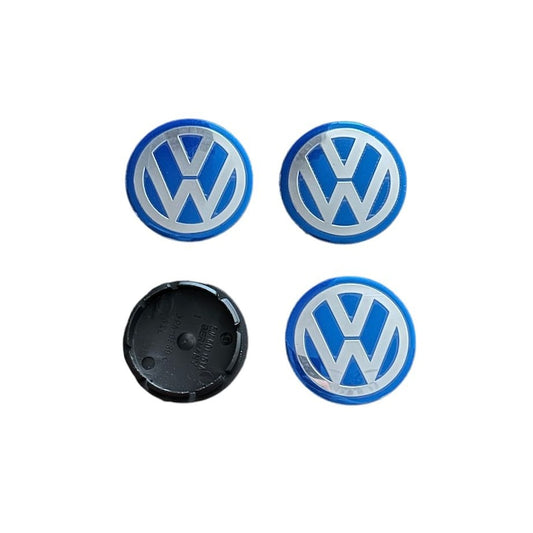 Set 4 capace roti 56mm Volkswagen Albastru Argintiu compatibil/inlocuitor janta aliaj