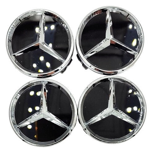 Set 4 capace centrale pentru jante MERCEDES 60 mm, negru