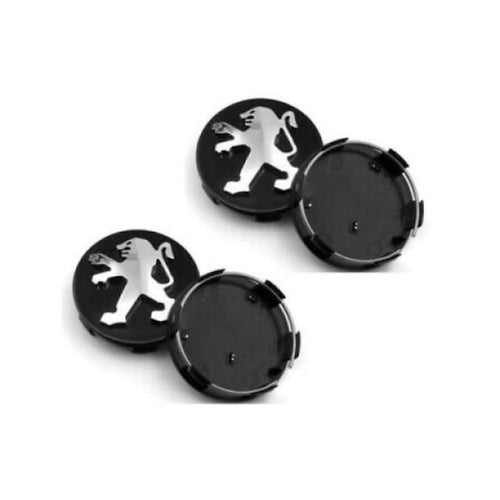 Set 4 capace roti 60mm negre compatibil janta aliaj Peugeot