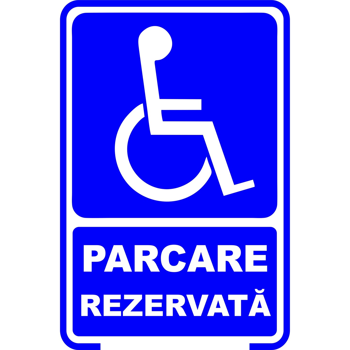 Semn Indicator, Parcare Rezervata Persoane cu Handicap, Placa PVC, 20x30 cm