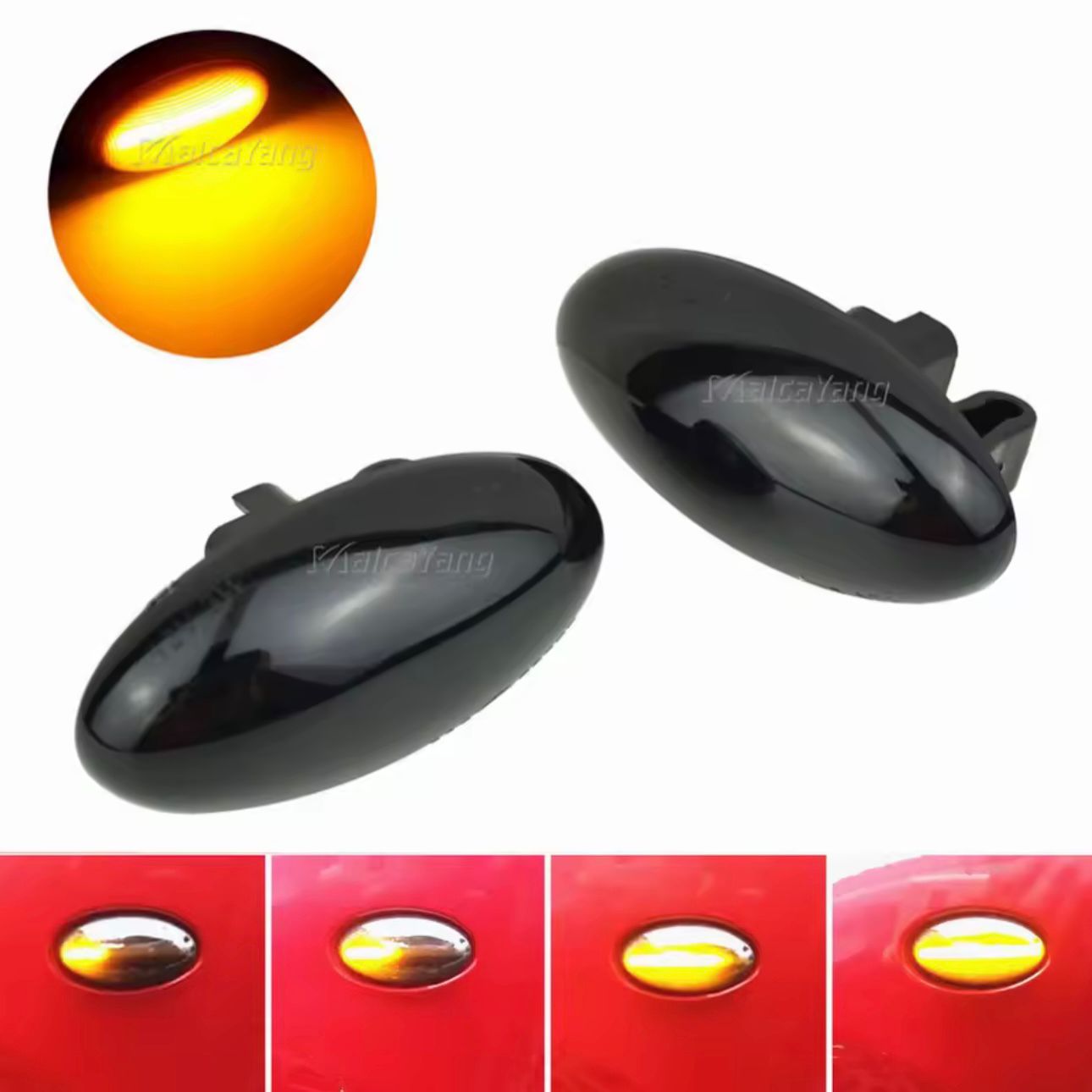 Set 2 Semnalizari Dinamice Secventiale aripa LED compatibil cu Peugeot 307, 206, 407, 107, 607, Citroen C1, C2, C3