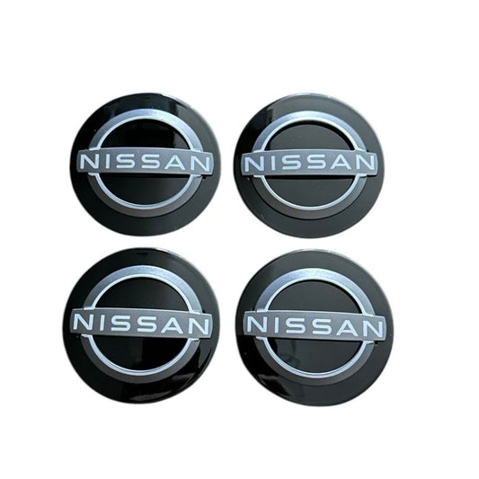 Set 4 Capace jante aliaj roti Nissan 63mm Negru