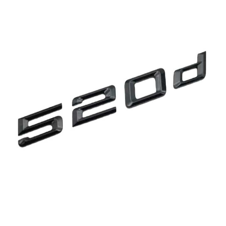 Emblema 520d Negru lucios, spate portbagaj BMW